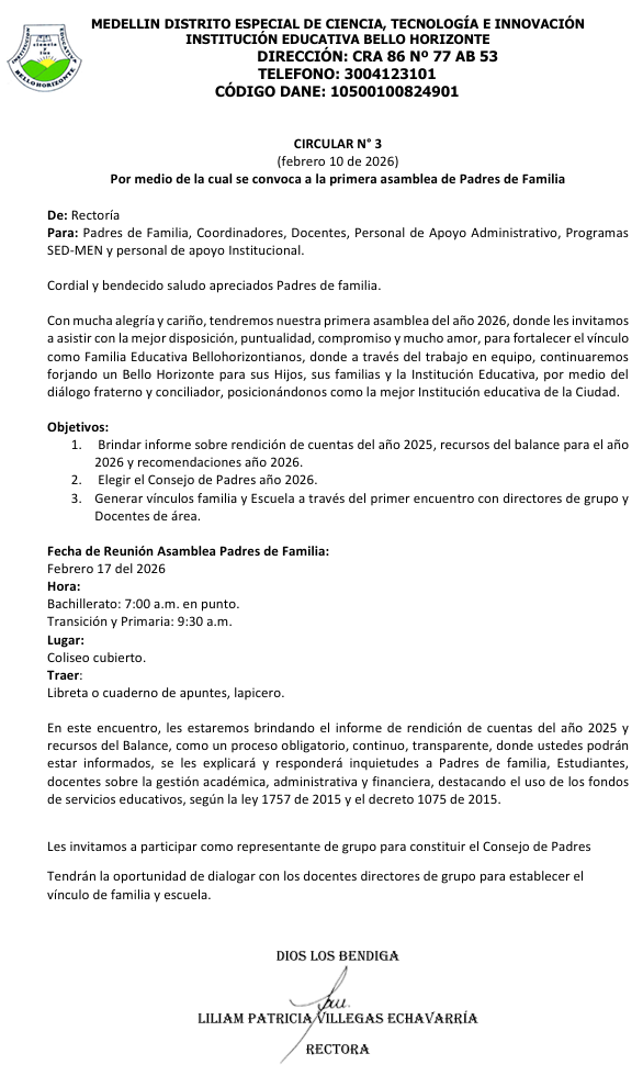 Primera Asamblea de Padres de Familia